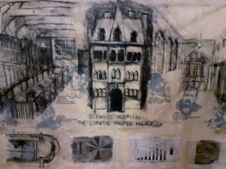 Museum exhibit: A sketch of Glenside Hospital