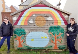 Hannah and Laura's rainbow shed