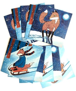 Festive fox Christmas card designs